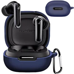 【特価商品】BOOLINN Anker Soundcore P40iケース 対応 アンカー p40液状シリコン p40i ケース キズ防止 耐衝撃 装着充電可能 防水 防塵 紛失防止 カラビナ付きsoundcore p40i ケース（ブルー）