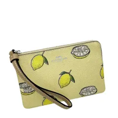 コーチ ポーチ レディース COACH 小物入れ レモン プリント コーナー ジップ リストレット CBB80 SVXUC ガーデングレードマルチ