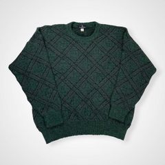 ドルモア【40】イタリア製長袖ウール100%ニット セーター アーガイル柄 