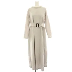 ロートレアモン LAUTREAMONT BLACK ワンピース マキシ ロング ウール 長袖 38 グレー /HN