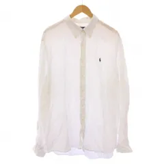 ラルフローレン RALPH LAUREN ボタンダウンシャツ カジュアル 長袖 レギュラーカラー ロゴ ワンポイント 麻 リネン XXL 白 ホワイト /BB