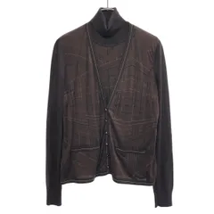 HERMES エルメス タートルネックシルクカシミヤアンサンブルニットカーディガン 97-7700 ブラウン 42
