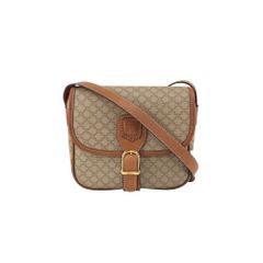 CELINE セリーヌ マカダム ショルダーバッグ ブラウン ブラゾン型押し