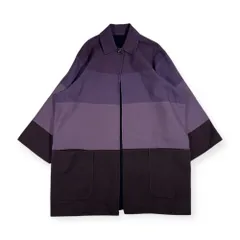 PERRY ELLIIS ペリーエリス ボーダー ウール ジャケット コート /パープル系 レディース