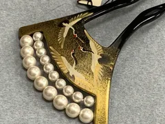 京都 大原商店オリジナル 高級礼装かんざし『二連パール調に向かい鶴」  日本製