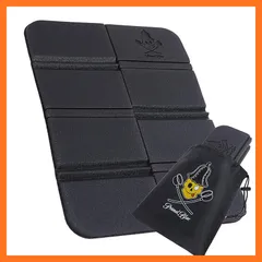 【新品】 PrimalBlue サウナマット ポーチセット マット サウナ バスマット 風呂マット 便利 サウナグッズ 座布団 折り畳み 8つ折り sauna ドクロ 軽量 コンパクト 持ち運びに便利 防湿 断熱 クッション キャンプ アウトドア ブラック 0