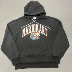 【人気ゲーム】マリオカート パーカー 黒 MARIO KART 任天堂 Nintendo 公式タグ スウェット フーディー キャラクタープリント アーチロゴ カレッジ風 古着 メンズ レディース ユニセックス ストリート【3081ST】