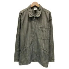 Columbia　カバーオール　ワークジャケット　ブルゾン　アウター　ストライプ　フロントポケット　オーバーサイズ　アウトドア　古着