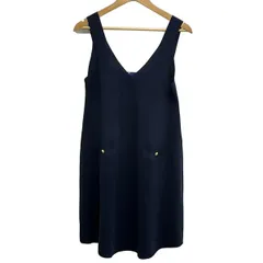 ブルーレーベルクレストブリッジ ワンピース サイズ38 M レディース美品  - ダークネイビー ノースリーブ/ひざ丈/ニット