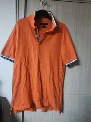 トミーヒルフィガー オレンジ色 半袖 カラーTシャツ XL