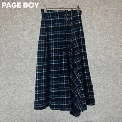 PAGE BOY アリシア チェック柄ロングスカート ネイビー Fサイズ