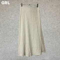 GRL ホワイト レース フレアロングスカート Mサイズ