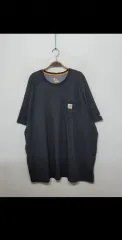 (5XL) Carhartt カーハート 半袖Tシャツ チャコール ポケット オーバーサイズ Tシャツ アメカジ