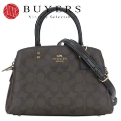 【中古】 コーチ ハンドバッグ 91494 シグネチャー PVC レザー ダークブラウン ブラック 2WAY 斜め掛け ショルダー ミニ レディース 女性 COACH