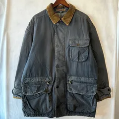 A5103 90's Banana Republic 襟コーデュロイ ハンティングジャケット 黒 (L)