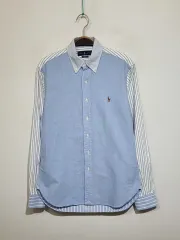 (S) ラルフローレン ポロ ストライプ シャツ スカイブルー シャツ