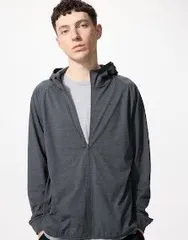 UNIQLO ドライEXUVカットフルジップパーカ Dry EXUV  08DARKGRAY S 475387