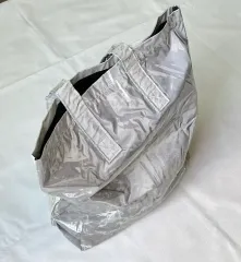 H&M シルバー バッグ バック リフレクティブ PVC ショッパー ショルダーバッグ トートバッグ