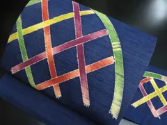 a2509-51 名古屋帯 九寸 美品 正絹 着物 名古屋仕立て