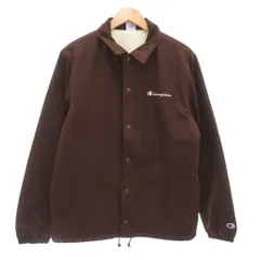 チャンピオン CHAMPION 美品 コーチジャケット L 裏ボア ロゴ 刺繍 茶 ブラウン /AE