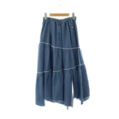フリークスストア FREAKS STORE ×RED KAP フリルティアードスカート デニム ロング F ブルー /HK ■OS