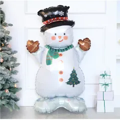 BIG！ 空気を入れて組み立てるだけ！ 約90cm 自立 クリスマス スノーマン 雪だるま バルーン 3D スタンディングバルーン クリスマス 飾り バルーン 風船 セット 飾り付け 壁 パーティー 立体 大きめ 大きい 巨大 おしゃれ