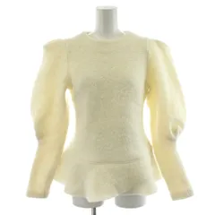 OHGA souffle スフレ ニット ホワイト ペプラム ブラウス OHGA オーガ スフレニット パフスリーブ ペプラム トップス - メルカリ