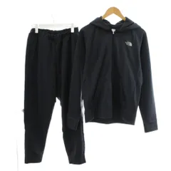 ザノースフェイス THE NORTH FACE セットアップ 上下 ストレッチフリースフード STRETCH FLEECE HOODIE パーカー ジップアップ ジョガーパンツ 裏起毛 ロゴ XL 紺 ネイビー  NL71251 NL71281 /AN20