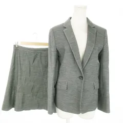 アンタイトル UNTITLED スーツ セットアップ 2点セット テーラードジャケット 総裏地 ひざ丈スカート ストレッチ 2 M グレー /AO17 ■GY35