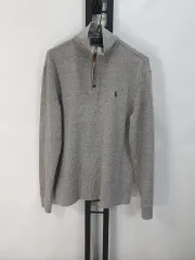 ポロラルフローレン ハーフジップ ニット スウェット グレー 新モデルタブ s