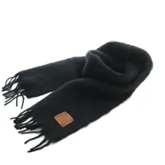 ロエベ LOEWE アナグラム 大判ストール マフラー モヘヤ ウール混 黒 ブラック /MI ■OS ■OH