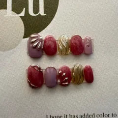 現品限り　ニュアンスネイルチップ　成人式ネイルチップ　ネイルチップ　推しネイル