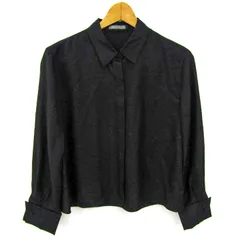 セオリーリュクス 長袖シャツ トップス ブラウス シルク100% レディース 38サイズ ブラック theory luxe 【中古】