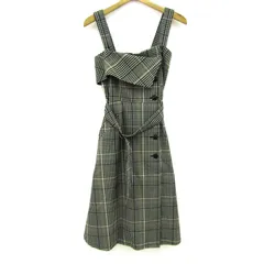 ミッシュマッシュ サロペット ジャンパースカート チェック柄 レディース 38サイズ 黒×ベージュ MISCH MASCH 【中古】