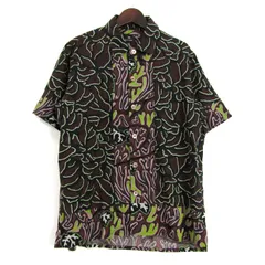 ピーエスポールスミス 半袖シャツ トップス 総柄 メンズ Mサイズ 茶×黄緑×黒 PS Paul Smith 【中古】