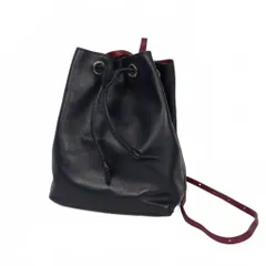 【中古】メゾンボワネ MAISON BOINET × ヨシヨ YOSHIYO 巾着ポーチ ショルダーバッグ レザー 黒 ブラック ボルドー メゾンボワネ MAISON BOINET × ヨシヨ YOSHIYO 巾着ポーチ ショルダー