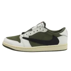 ナイキ NIKE × トラヴィススコット Travis Scott タグ付き AIR JORDAN1 LOW スニーカー DM7866-200 オリーブ US10.5 28.5cm ☆AA★ ■GY51