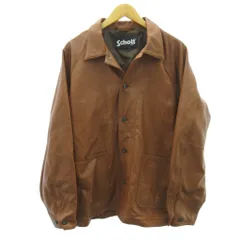 ショット SCHOTT ジャーナルスタンダード JOURNAL STANDARD 別注 美品 レザージャケット カバーオール ラムレザー L 茶 ブラウン 1206