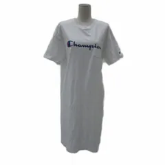 チャンピオン CHAMPION Tシャツワンピース 半袖 ラウンドネック ロゴプリント オーバーサイズ F ホワイト 白 ひざ丈 /YS24 ■GY58