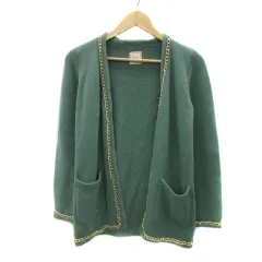 ミーア MIIA ニットカーディガン 前開き 無地 F 緑 グリーン /YS29