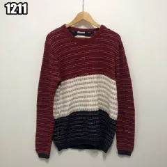 XL トミーヒルフィガー バイカラー ラウンドニット