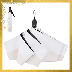 konciwa 日傘 軽量 折りたたみ傘 UVカット率100% 完全遮光 遮熱 晴雨兼用 コンパクト 紫外線遮断 日焼け防止 耐風撥水 梅雨対策 携帯便利 収納ポーチ付き メンズ レディース 男女兼用 母の日 父の日 プレゼント (あんずいろ×ホワイト) 0