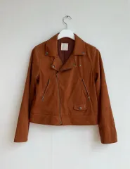 スウェード ブラウン ライダースジャケット