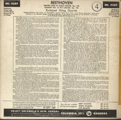 米LP Budapest String Quartet Beethoven: Grosse Fuge In B-Flat Major Op. 133, Qua ML4587 COLUMBIA MASTERWORKS /00260