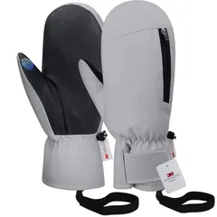 【新品】 [Tanoka] 防寒手袋 スキーグローブ 【極暖4層構造×内側5本指ミトン】 防寒グローブ 内側5本指 裏起毛 3Mシンサレート タッチパネル対応 撥水加工 ポケット付き 防水 防風 滑り止め 厚手 通気性 バイク 手袋 レディース メンズ 冬 1