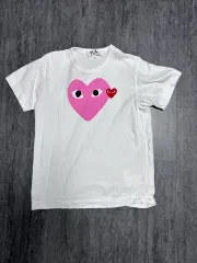 コム・デ・ギャルソン PLAY ピンク ハート 半袖T L