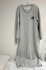 起毛Vネックロングワンピース(グレー)free 新品