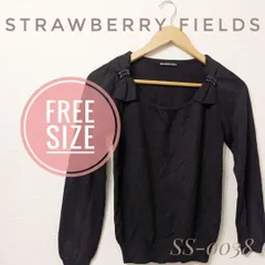 【美品✨】STRAWBERRYFIELDS　黒　ニット　ビジュー　リボン　長袖