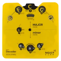 サークルオブフィフスホイールツール内蔵スタンド付き - すべての楽器のための音楽理論コード&キーデコーダー - 進行、スケール&キーを簡単に学ぶ - ギター、ピアノ、ウクレレなどのための一般的なツール のサムネイル