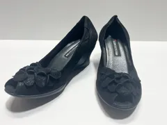 composition9 フラワーモチーフ 黒 ウェッジパンプス 23.5cm 未使用